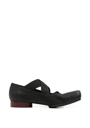 Uma Wang crossover-strap square-toe ballet flats - Black