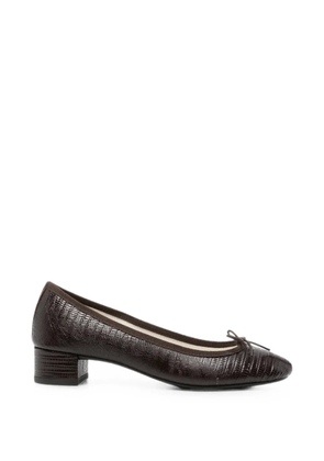 Repetto lizard-effect bow-detail pumps - Brown