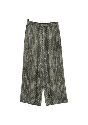 Ziggy Chen abstract-print drawstring trousers - Green