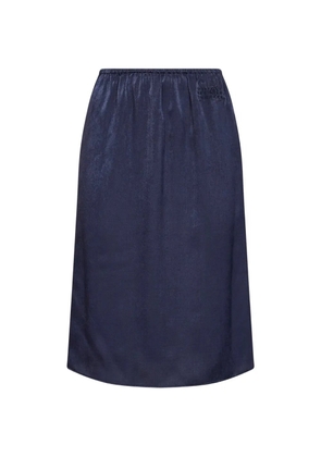 MM6 Maison Margiela embroidered-logo twisted skirt - Blue