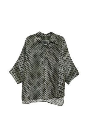 Ziggy Chen geometric-print short-sleeve shirt - Green