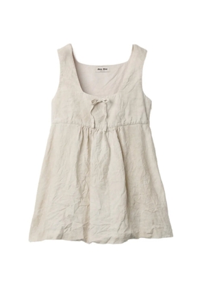 Miu Miu linen mini dress - Neutrals