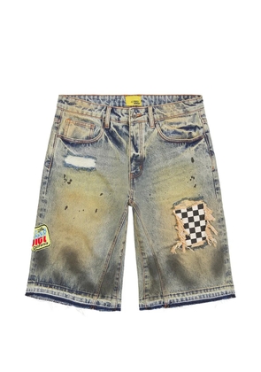 Diet Starts Monday Venice distressed patchwork denim shorts - Blue