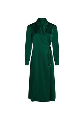 Karl Lagerfeld satin-finish wrap dress - Green