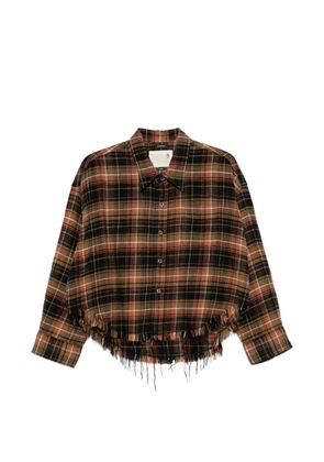 R13 frayed-hem shirt - Brown