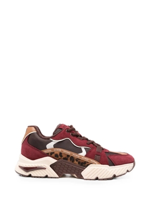 GUESS USA leopard-print panelled sneakers - Red