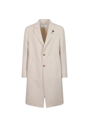 Lardini flower-pin single-breasted coat - Neutrals