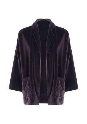 Daniela Gregis velvet-effect notch-lapel oversized jacket - Brown