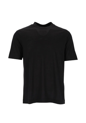 Emporio Armani T-shirt in wool slub jersey - Black