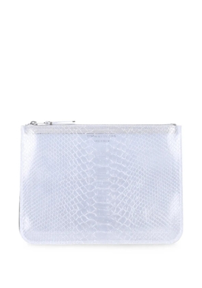 Comme Des Garçons Wallet snake-effect zip-fastening wallet - White