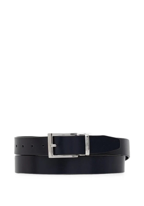 Emporio Armani smooth leather tongue belt with a rectangular metal buckle - Black