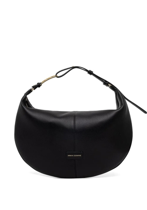 Armani Exchange logo-plaque crescent tote bag - Black