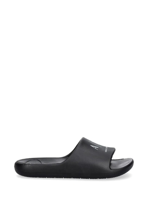Armani Exchange logo-print slides - Black