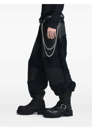 FILTH distressed panelled trousers - Black