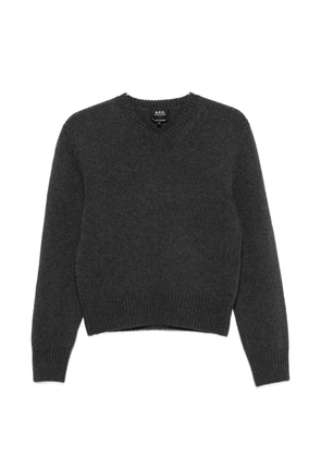 A.P.C. V-neck ribbed-trim sweater - Grey