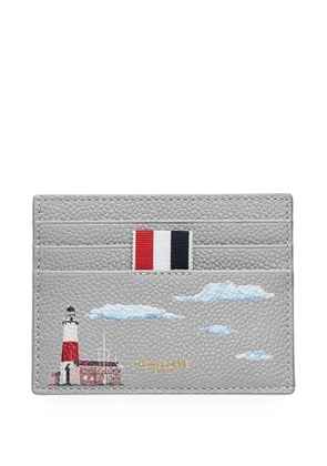 Thom Browne pebbled-leather card holder - Grey