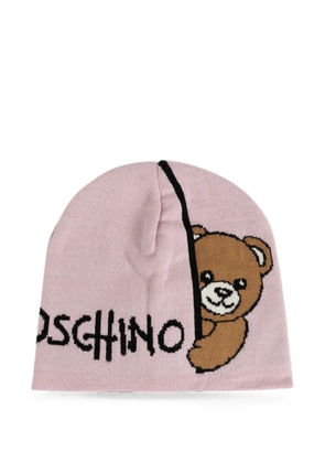 Moschino logo-print Teddy Bear beanie hat - Pink