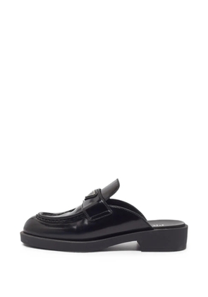 Prada Pre-Owned Spazzolato leather mules - Black