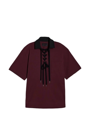Simone Rocha lace-up rugby polo shirt - Red