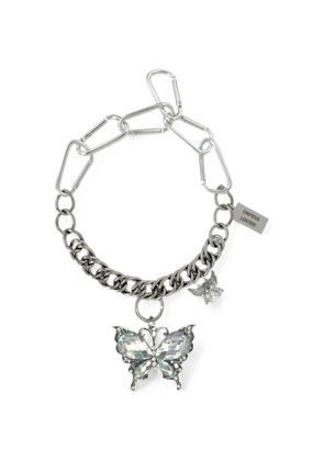 Chopova Lowena double butterfly carabiner necklace - Silver