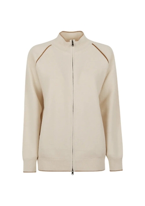 Kiton zip-up raglan-sleeve cardigan - Neutrals