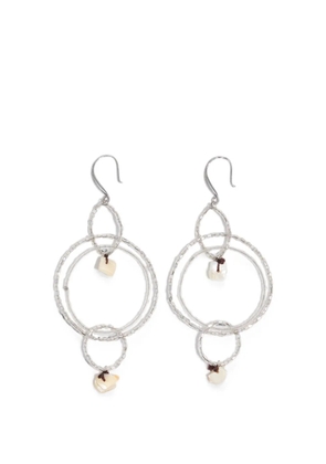BIMBA Y LOLA silver beads and mother-of-pearl earrings