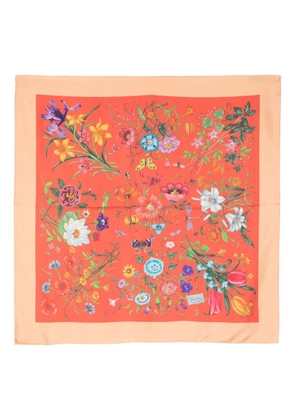 Gucci floral-print silk scarf - Orange