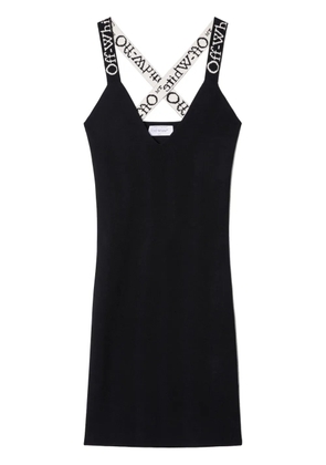 Off-White logo-jacquard mini dress - Black