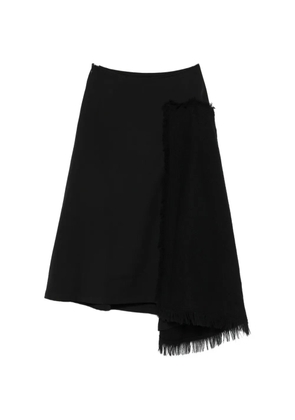 Yohji Yamamoto fringed-edge layered skirt - Black