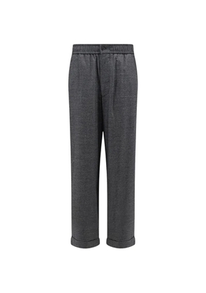 Giorgio Armani elasticated-waistband turned-up-cuffs trousers - Grey