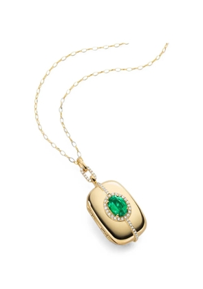 MONICA RICH KOSANN emerald and diamond locket-pendant necklace - Gold