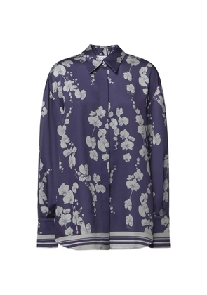 Genny floral-print silk-satin shirt - Purple