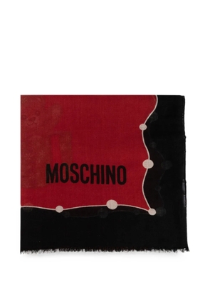 Moschino Teddy Bear logo scarf - Red