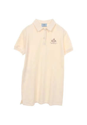 Prada Pre-Owned 2010s logo-print polo-collar mini dress - White
