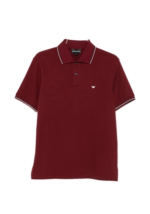 Emporio Armani logo-patch polo shirt - Red