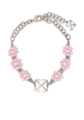 Off-White flower-bead Arrow bracelet - Pink