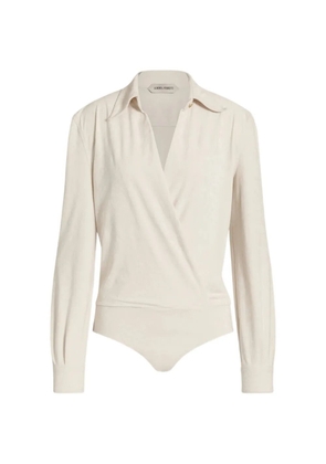 Alberta Ferretti wrap-style long-sleeve blouse - Neutrals