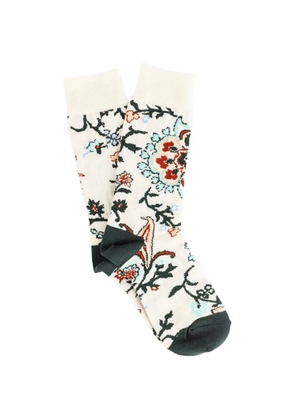 sacai floral-intarsia socks - Neutrals