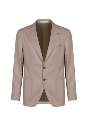Tagliatore single-breasted logo-pin jacket - Neutrals