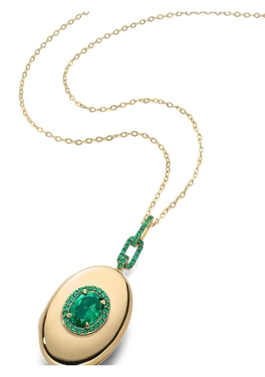 MONICA RICH KOSANN emerald locket necklace - Gold