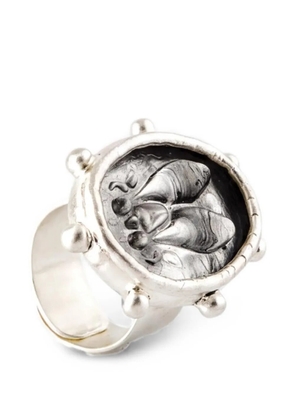 POISONED HEARTS fly-embossed signet ring - Silver