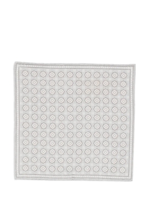 Eleventy geometric-print pocket square - Grey