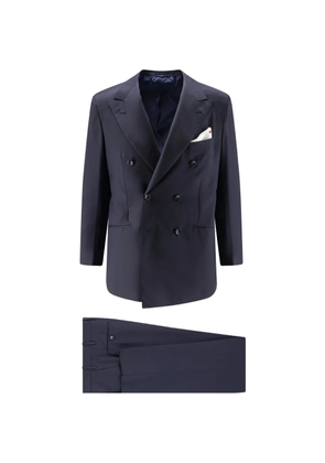 Kiton wool double-breasted suit - Blue