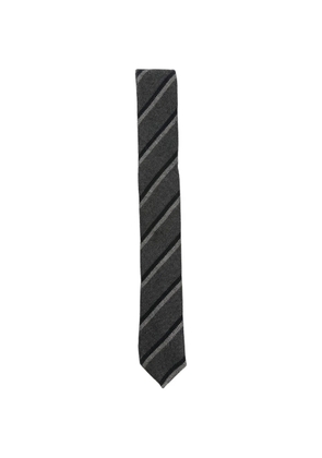 Eleventy diagonal-stripe wool tie - Black