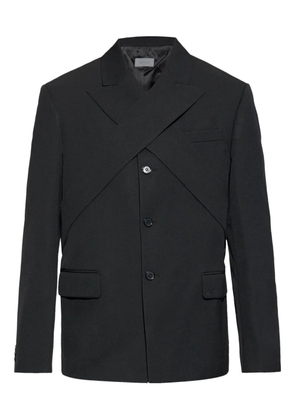 Off-White criss cross straps wool blazer - Black
