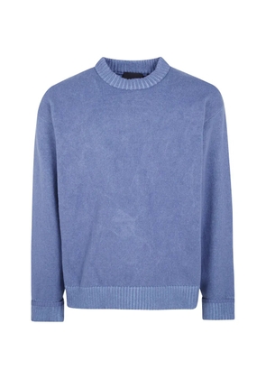 Rains ribbed-knit crew-neck sweater - Blue