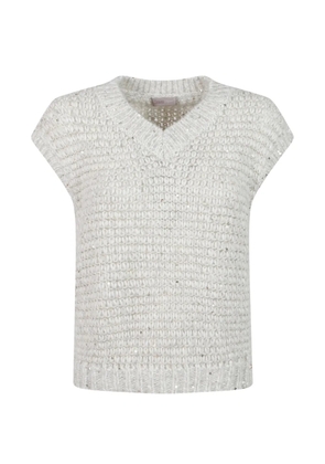 Herno sequin-embellished V-neck sweater - Grey
