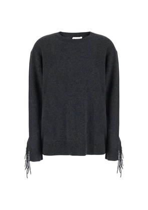 P.A.R.O.S.H. fringe-detail cashmere sweater - Grey