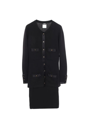 CHANEL Pre-Owned 1986-1988 Coco Mark cashmere skirt suit - Black