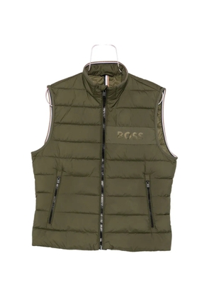 BOSS quilted logo-print gilet - Green
